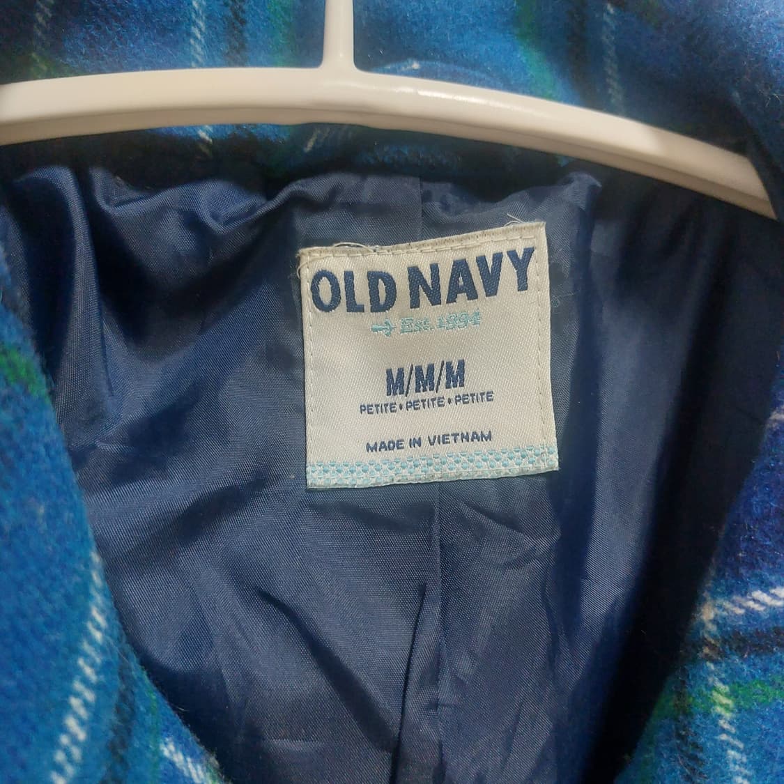 모리걸 너드 하구미 올드 네이비 블루 체크패턴 코트 상품이미지4