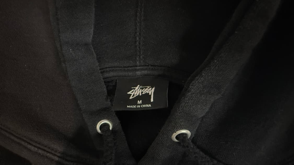 스투시 자수 후드티 블랙 상품이미지2