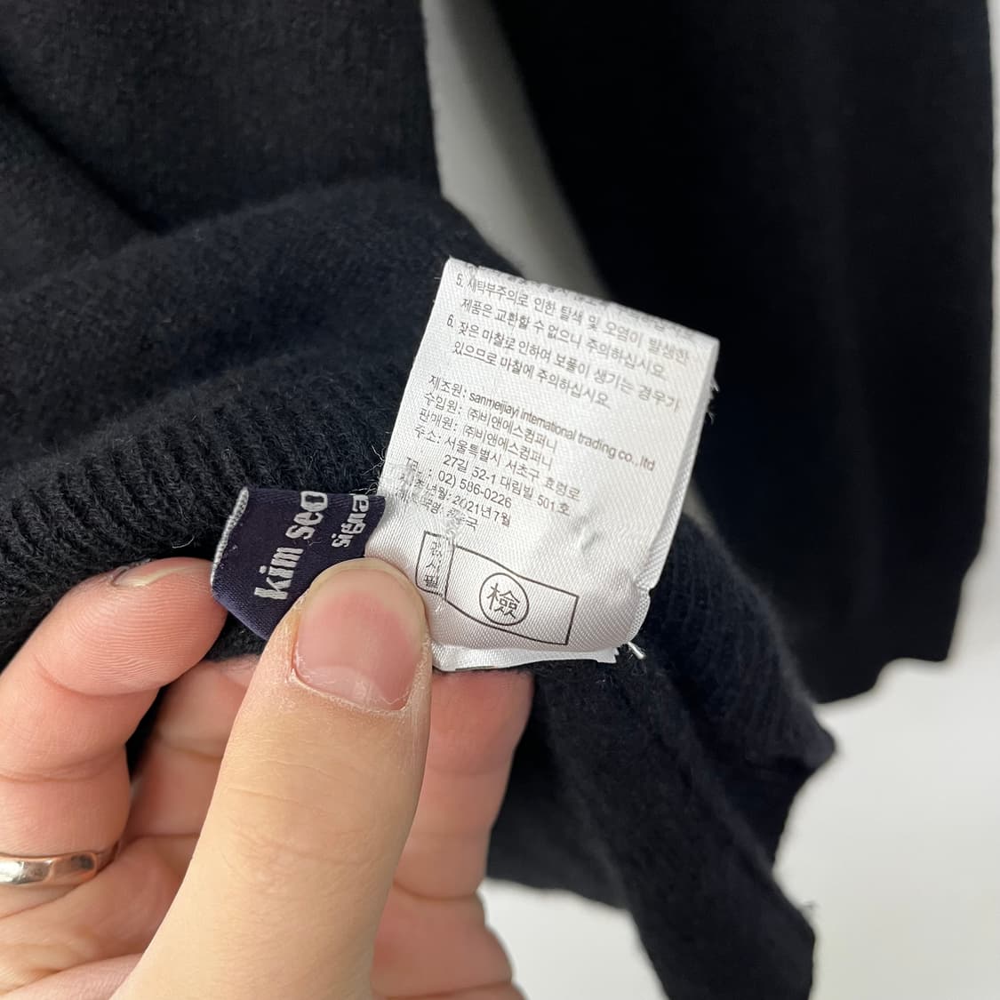 캐시미어 블랙 후드 니트 긴팔 여s 상품이미지6
