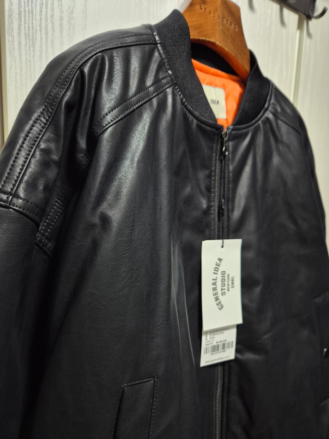 제너럴아이디어 레더 누빔 블루종 블랙.새상품 상품이미지2