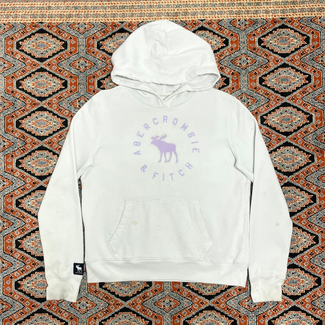 아베크롬비 스펠로고 화이트 후드티 키즈 13/14 상품이미지1