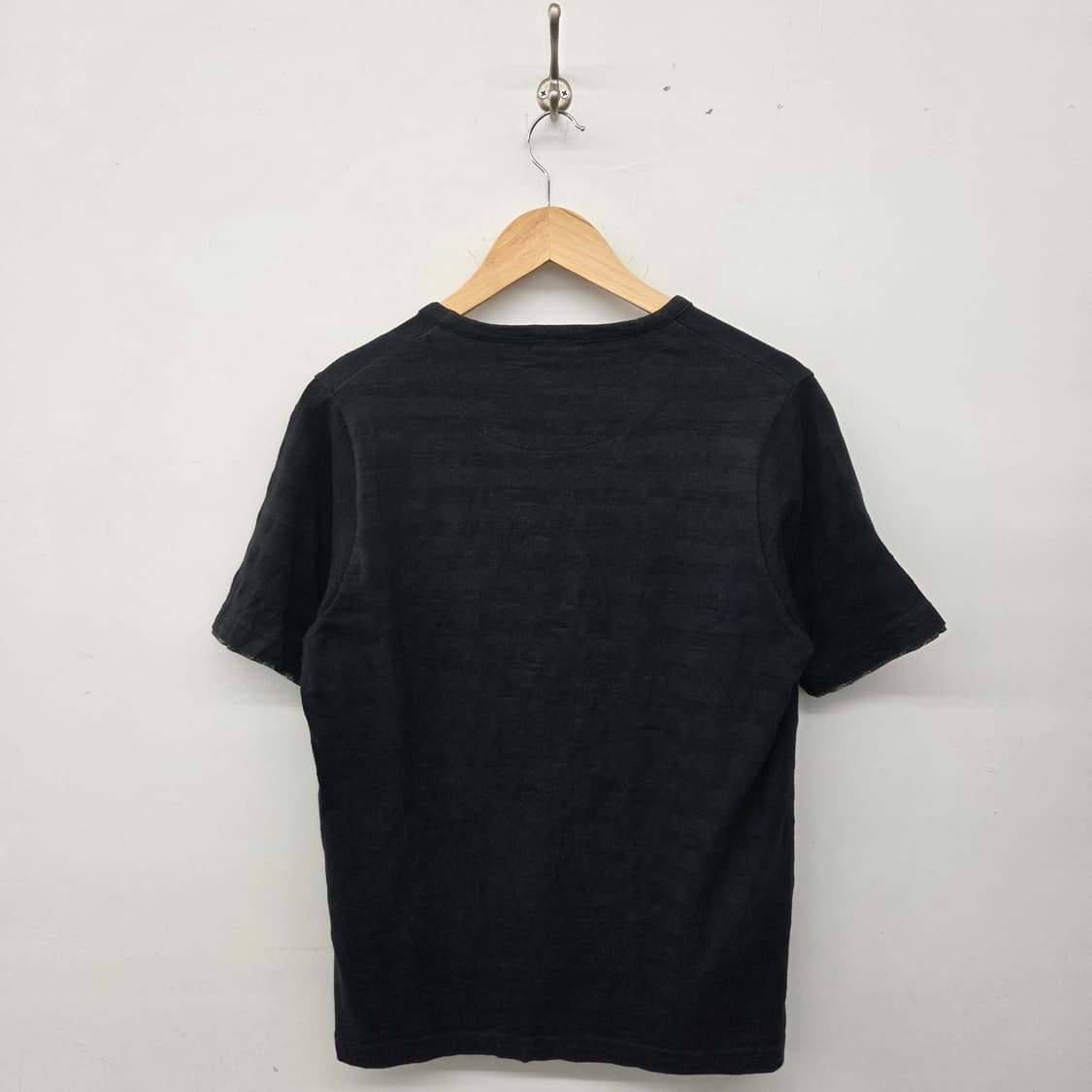 요지야마모토 블랙 헨리넥 반팔 티셔츠 남m 상품이미지6