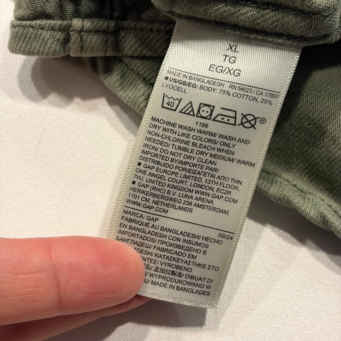 [XL] GAP 갭 빅사이즈 카키색 남방 셔츠 C731 상품이미지6