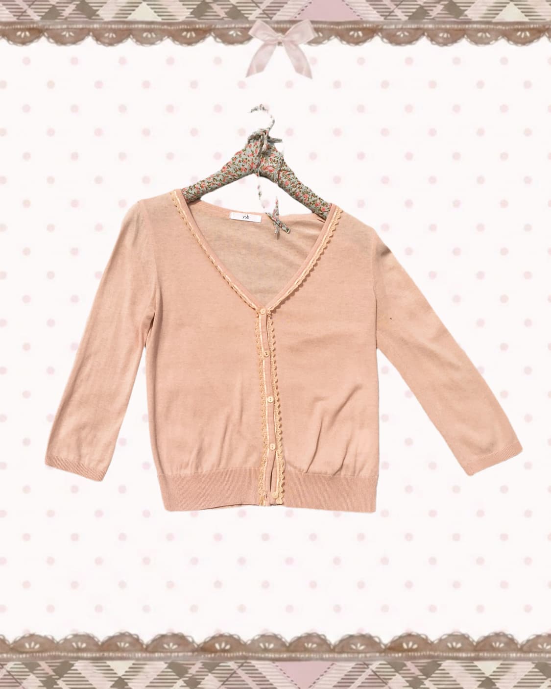 레이스 인디핑크 7부 가디건 상품이미지2