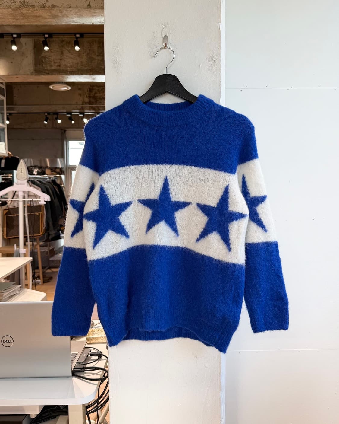 산드로 블루 스텔라 크루 인타르시아 니트  상품이미지2