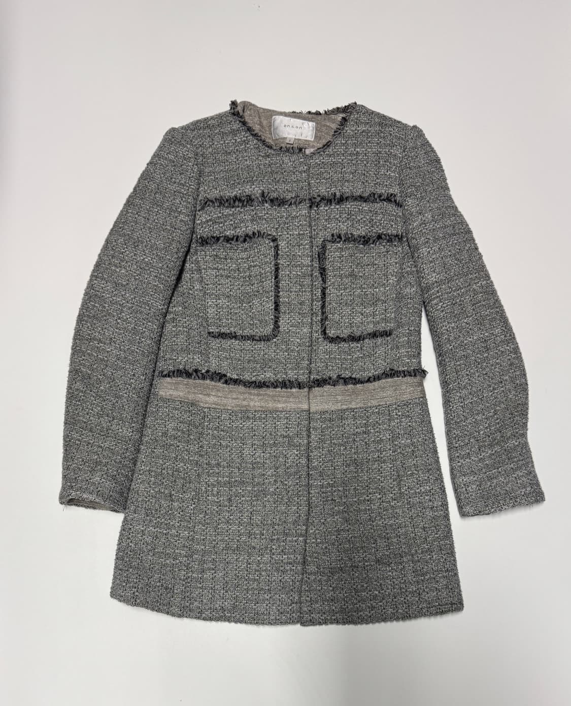 여성 온앤온 On & On 트위드 코트 자켓 하객룩 S 상품이미지1