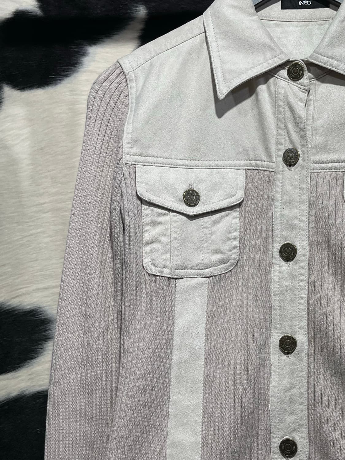 슬림핏 베이지 골지셔츠 상품이미지4