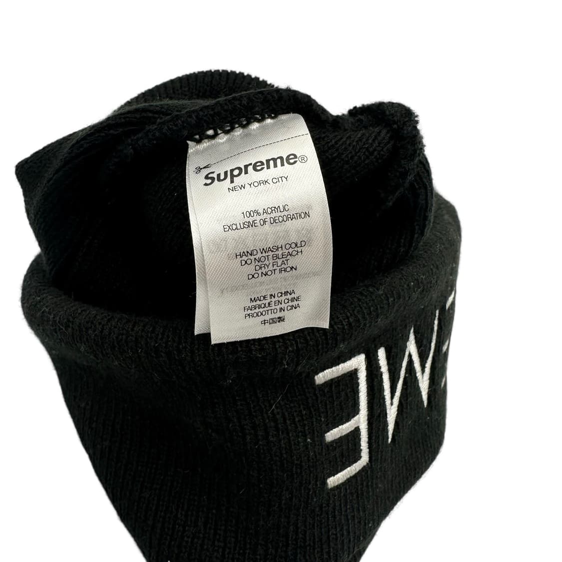 슈프림 클래식 자수 로고 비니 블랙 상품이미지3