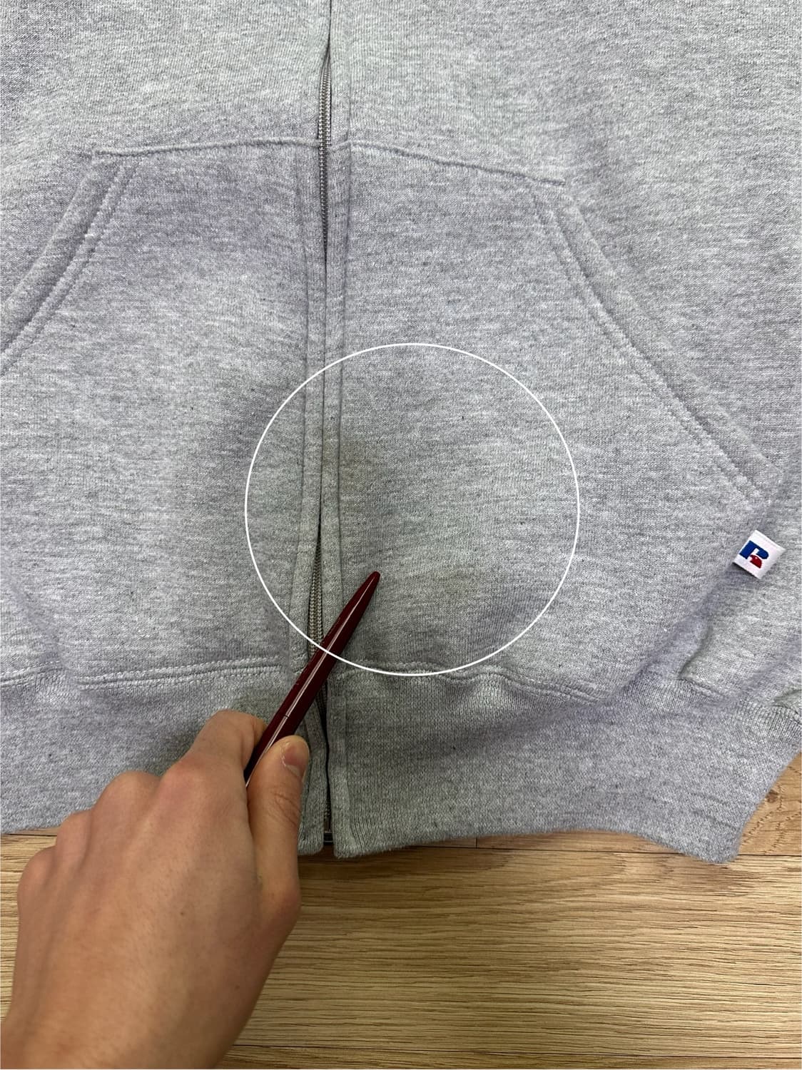 90s 빈티지 러셀 후드집업 그레이 XL 상품이미지7