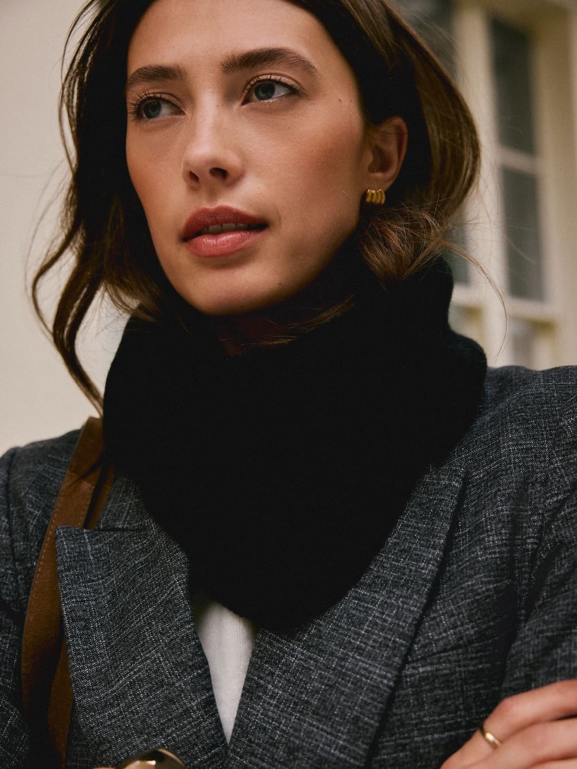 Inverni 캐시미어 스누드 다크 네이비 상품이미지2