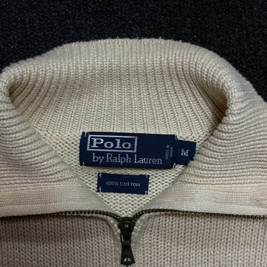 폴로 옐로우 반집업 니트 M 상품이미지5