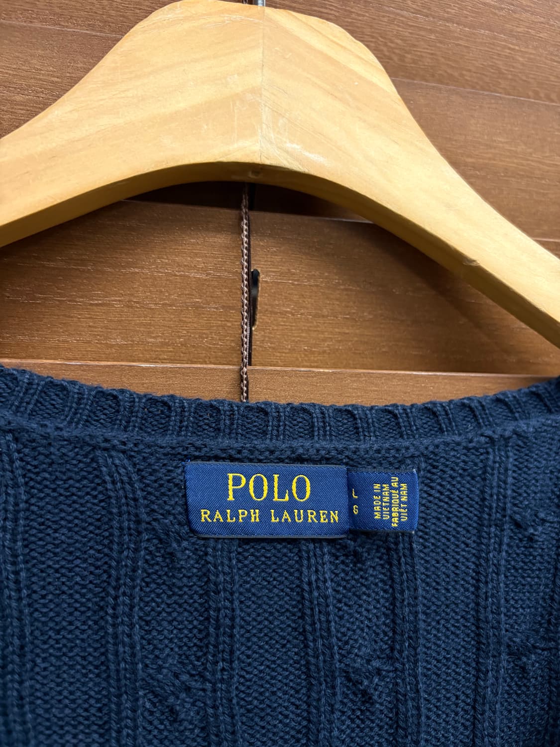 폴로 랄프로렌 네이비 브이넥 케이블 니트 상품이미지6