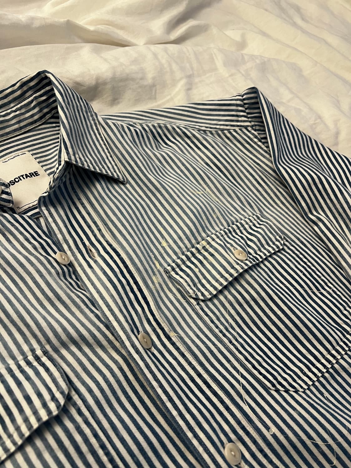 oscitare 빈티지 페이디드 히코리 셔츠 / 라이트 블루 / 1 상품이미지7