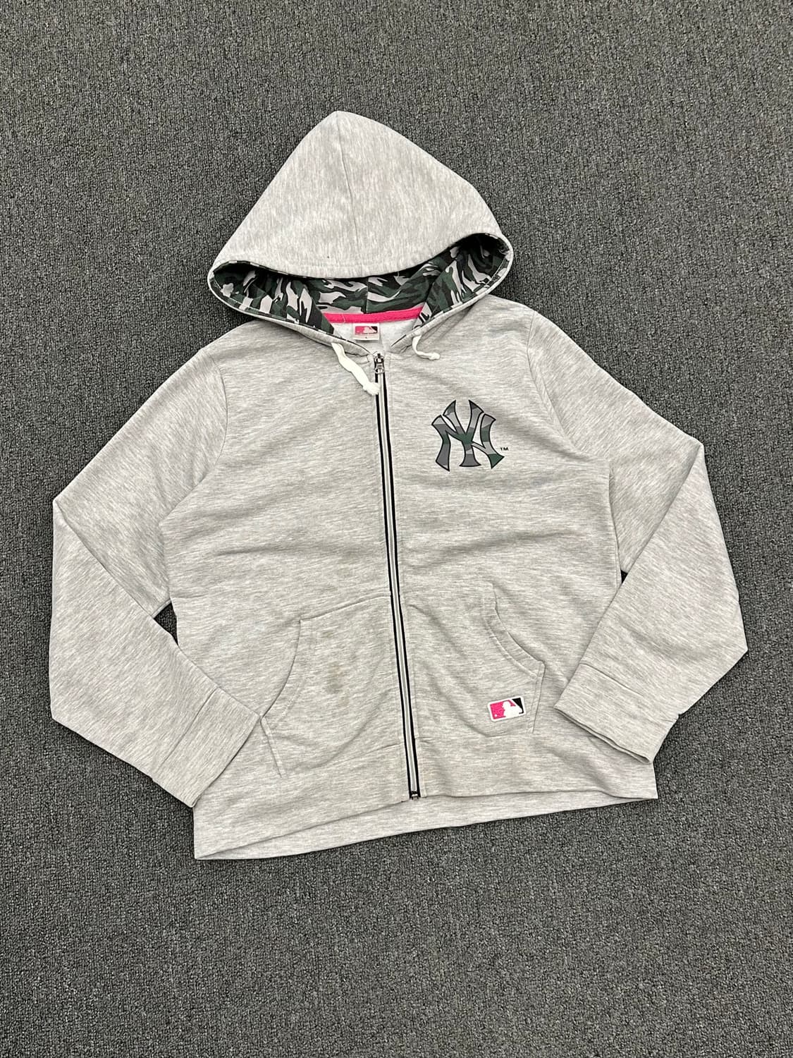 L)뉴욕 양키스 MLB vintage 여성 카모 후드집업 상품이미지1