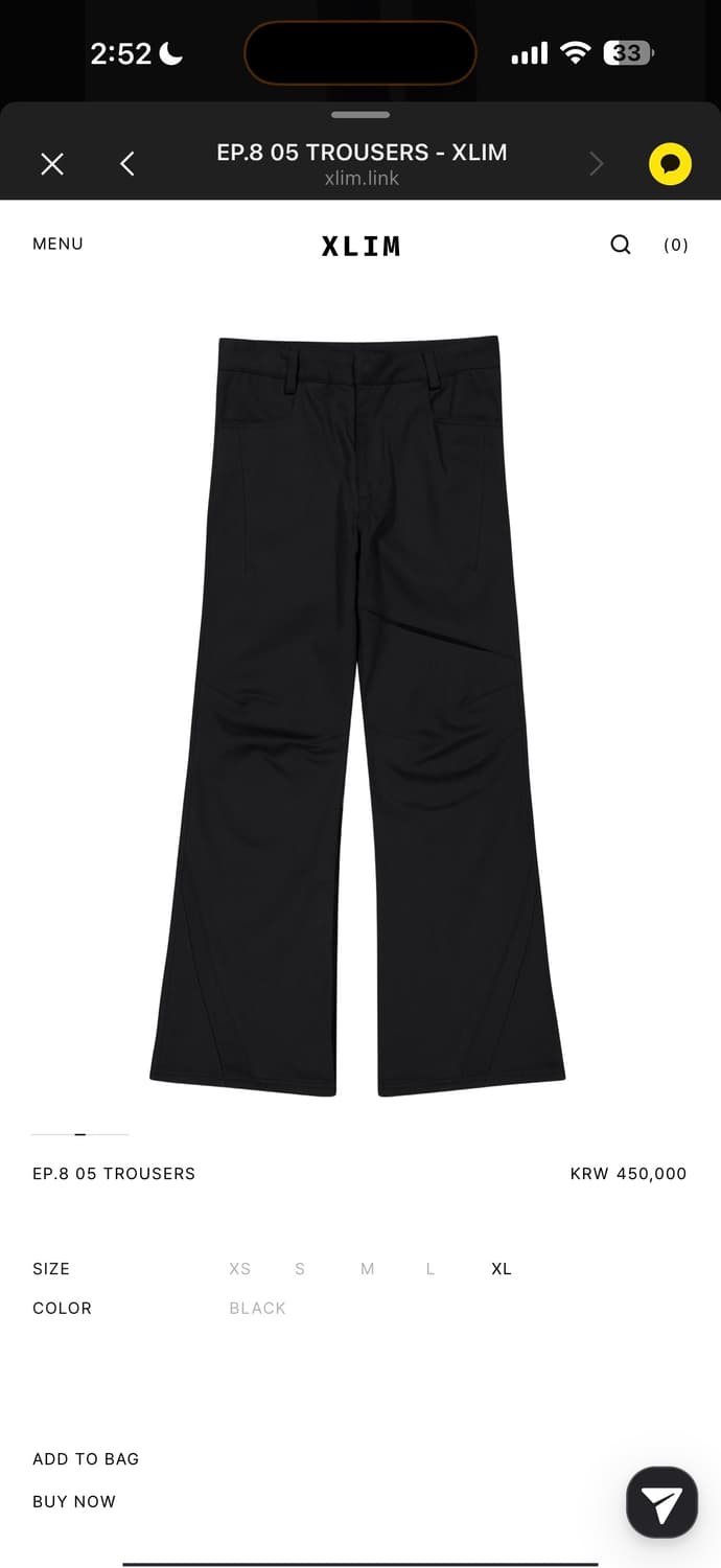 Xlim ep.8 05 trousers black Lsize 상품이미지1