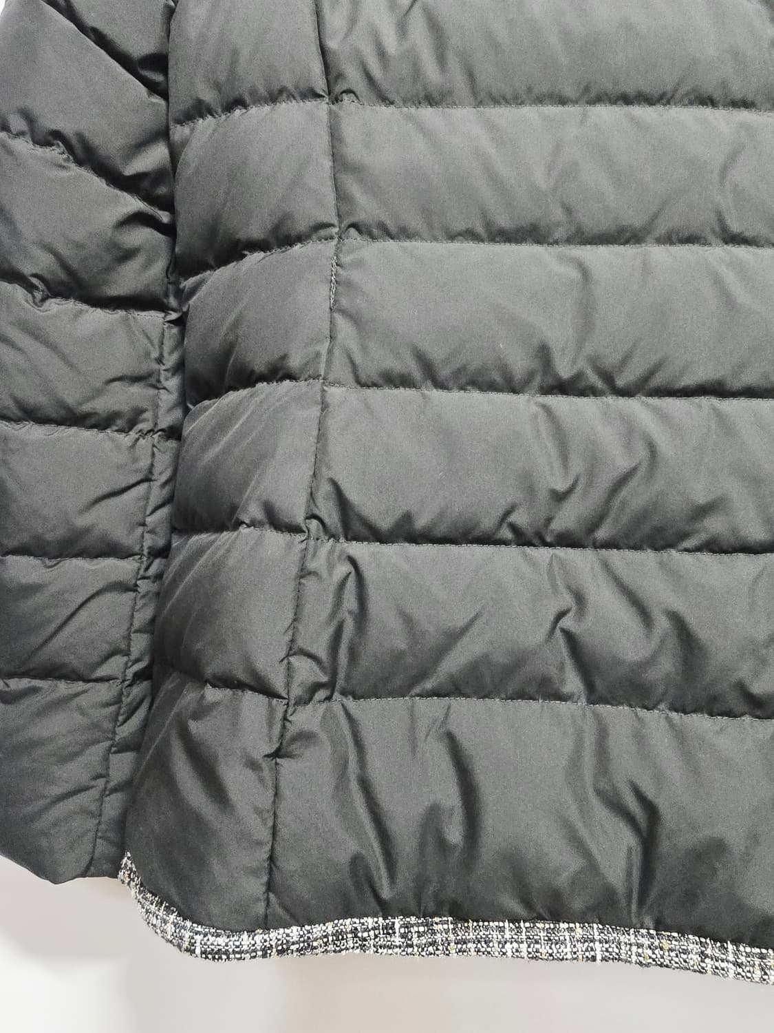 jj지고트 트위드 블랙 경량 구스패딩 자켓 상품이미지7