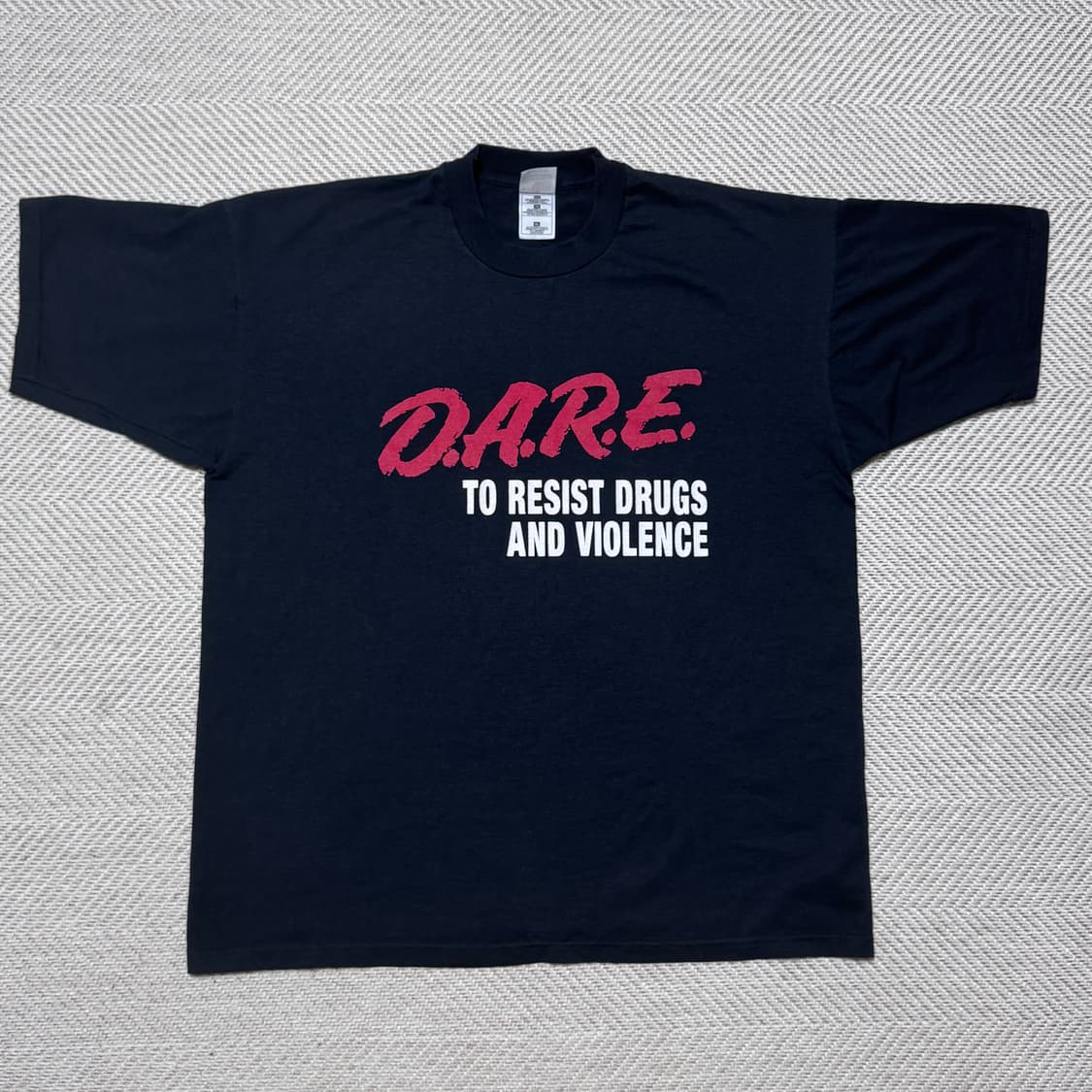(XL) 90s 빈티지 DARE 블랙 티셔츠 후룻 상품이미지2