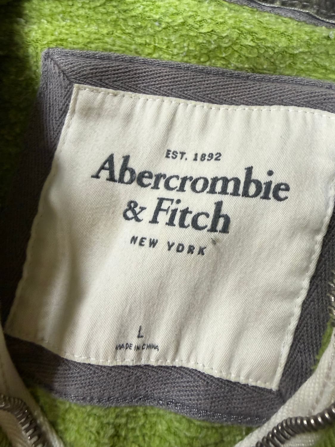 아베크롬비 연두 후드집업 L 상품이미지3