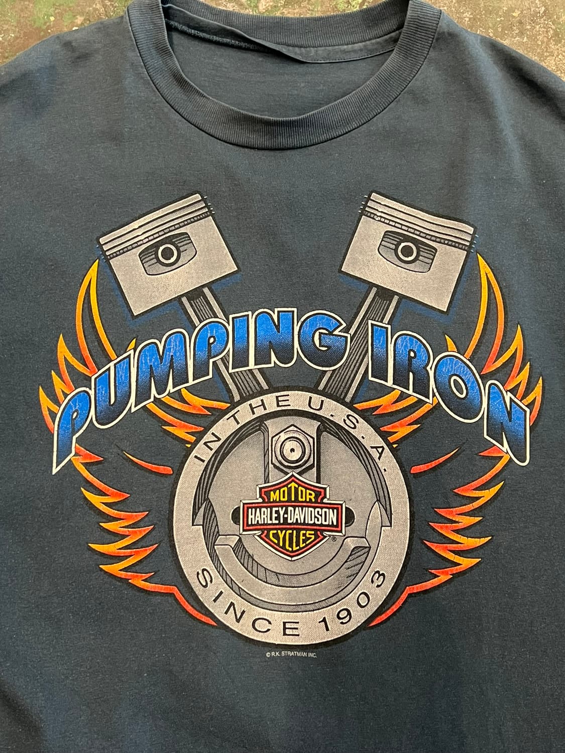 90's [2XL] 할리데이비슨 펌핑아이언 그래픽 싱글스티치 티셔츠 상품이미지6