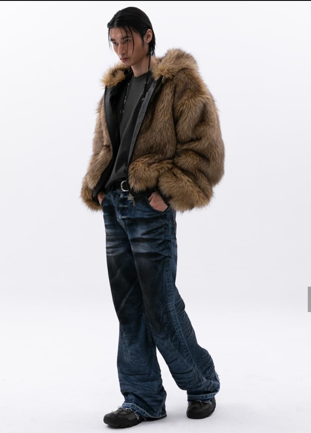 [OS] ESC 스튜디오 오버사이즈 퍼 후디드 자켓 상품이미지3