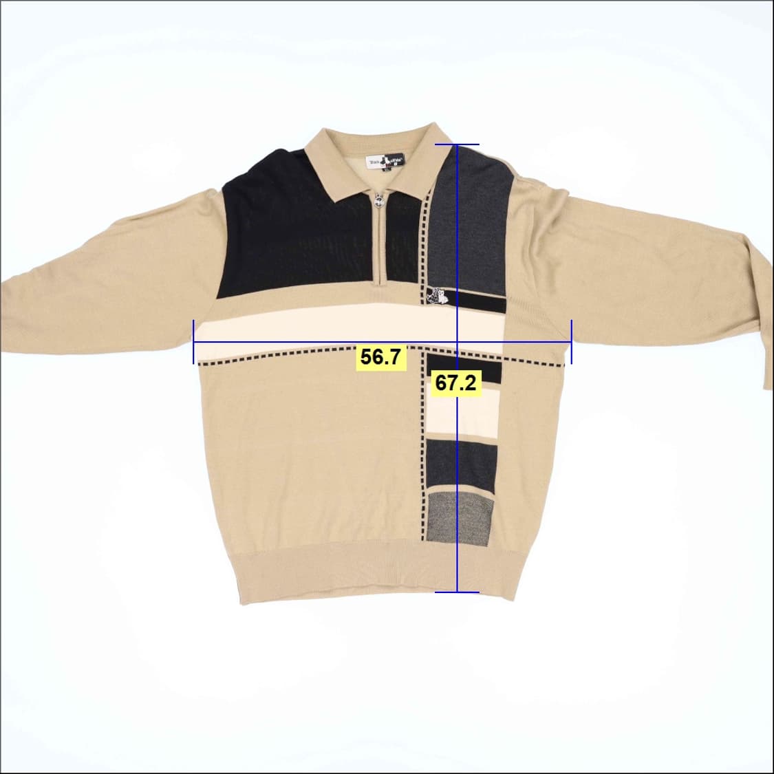 XL 블랙엔화이트 카라 긴팔 니트 티셔츠 0206M 상품이미지5