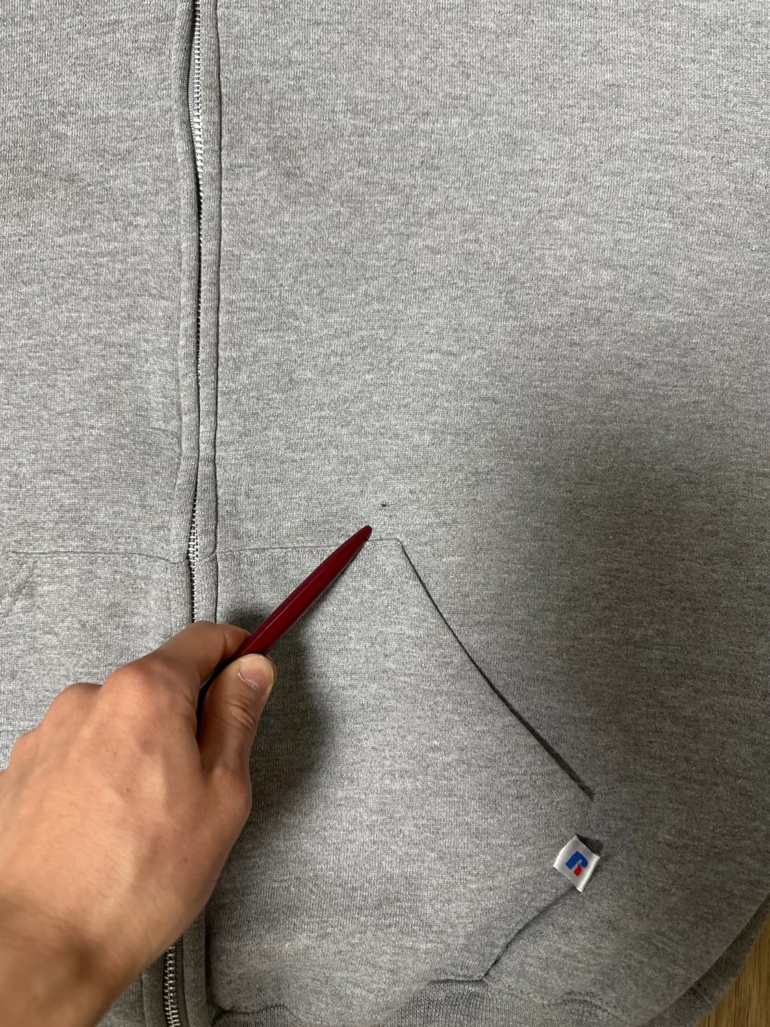 00s 빈티지 러셀 후드집업 그레이 L 상품이미지8