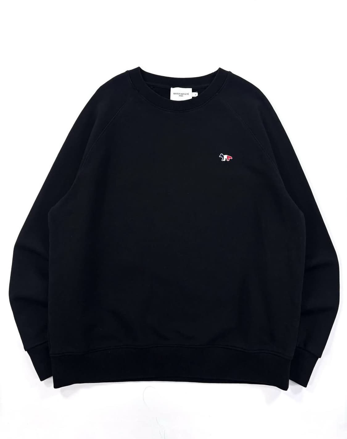  메종키츠네 신형 트리컬러 로고 블랙 맨투맨   상품이미지1