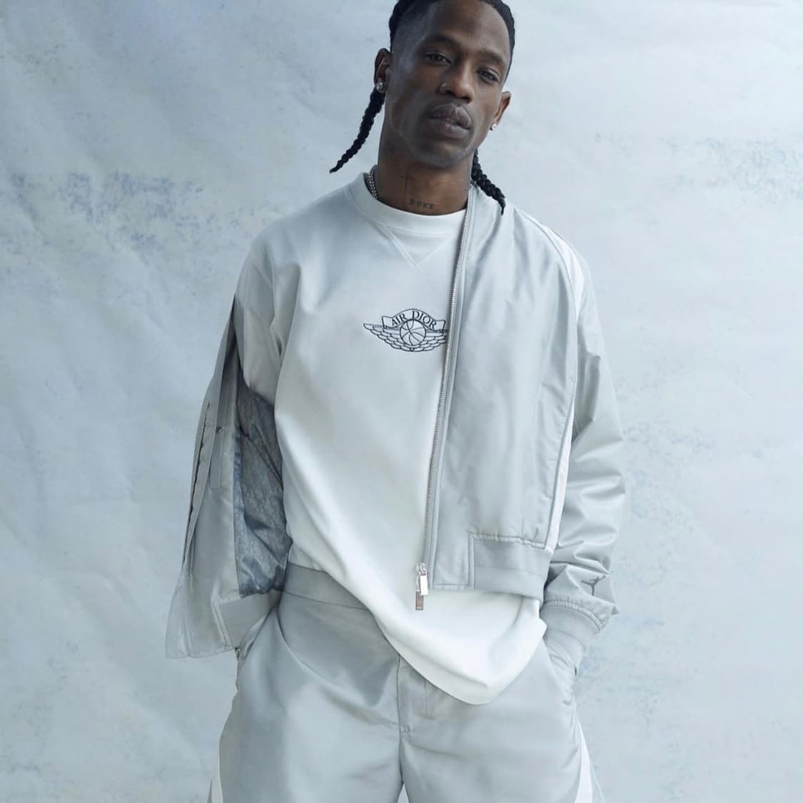 [S급/50] 디올 x 에어 조던 한정 봄버 바시티 자켓 그레이 상품이미지8