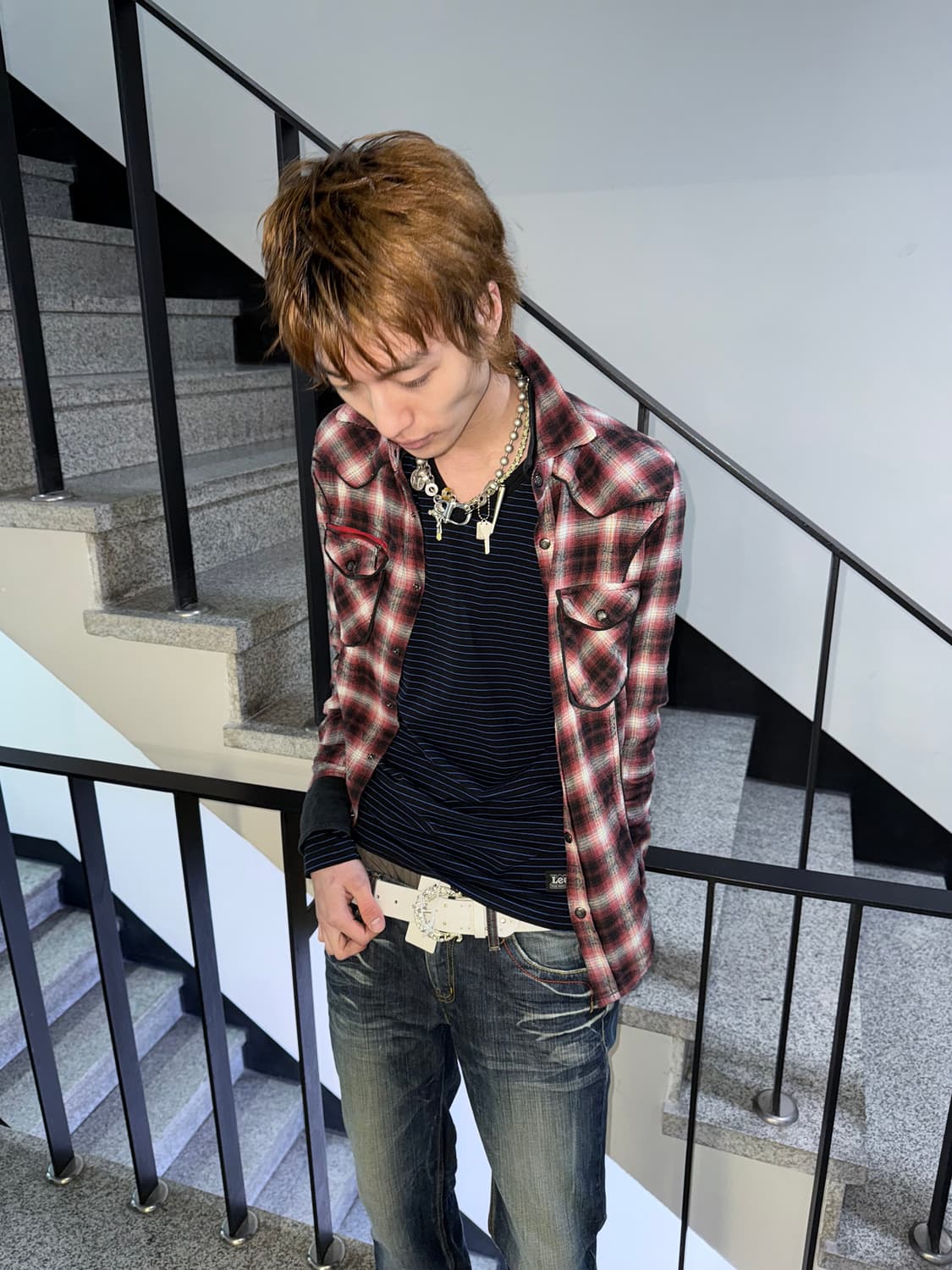 double collar check shirt 상품이미지2