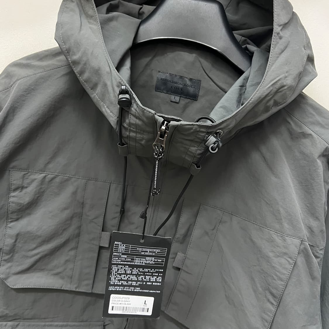 세컨모놀로그 유틸리티 필드 후드 바람막이 자켓 L 상품이미지3