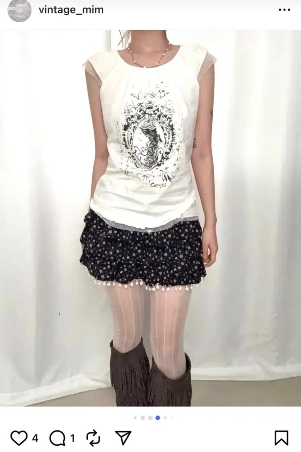 빈티지 밈 mim 오리엔탈 프린팅 반팔 슬리브리스 블라우스 페어리 상품이미지4