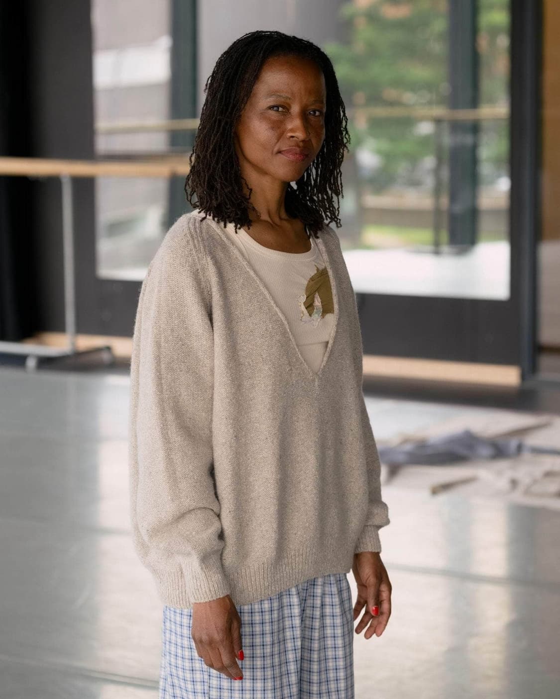 [XS/S,M/L]베이스레인지 Soar 브이넥 니트/샌드 상품이미지2