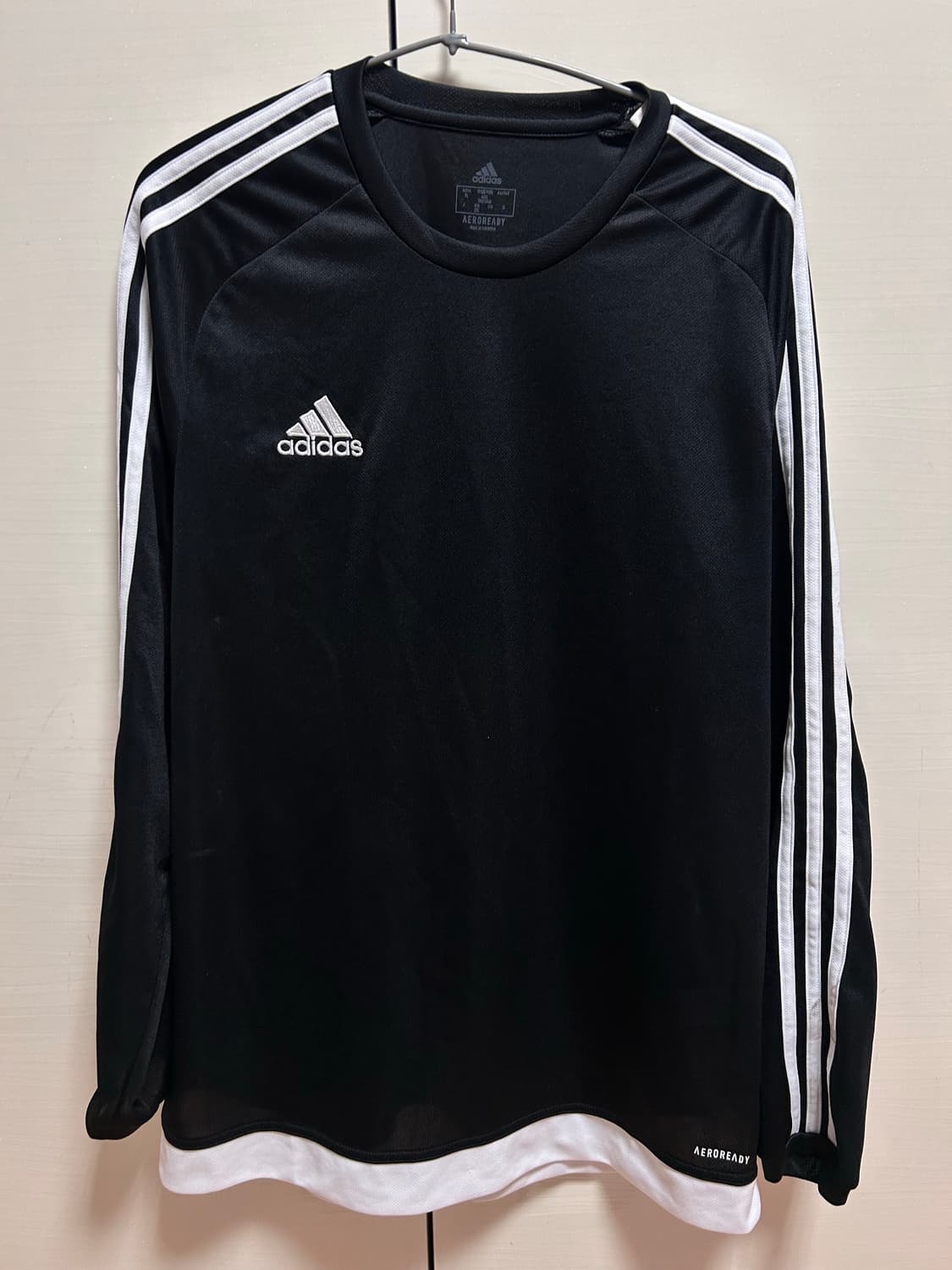 아디다스 삼선 긴팔 티셔츠 블랙 2XL 상품이미지1