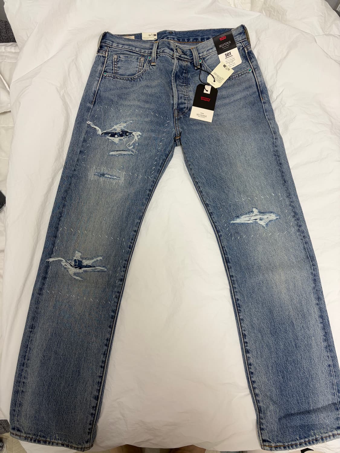 리바이스 501 셀비지 30x30 터콰이즈 새상품 판매합니다 상품이미지1