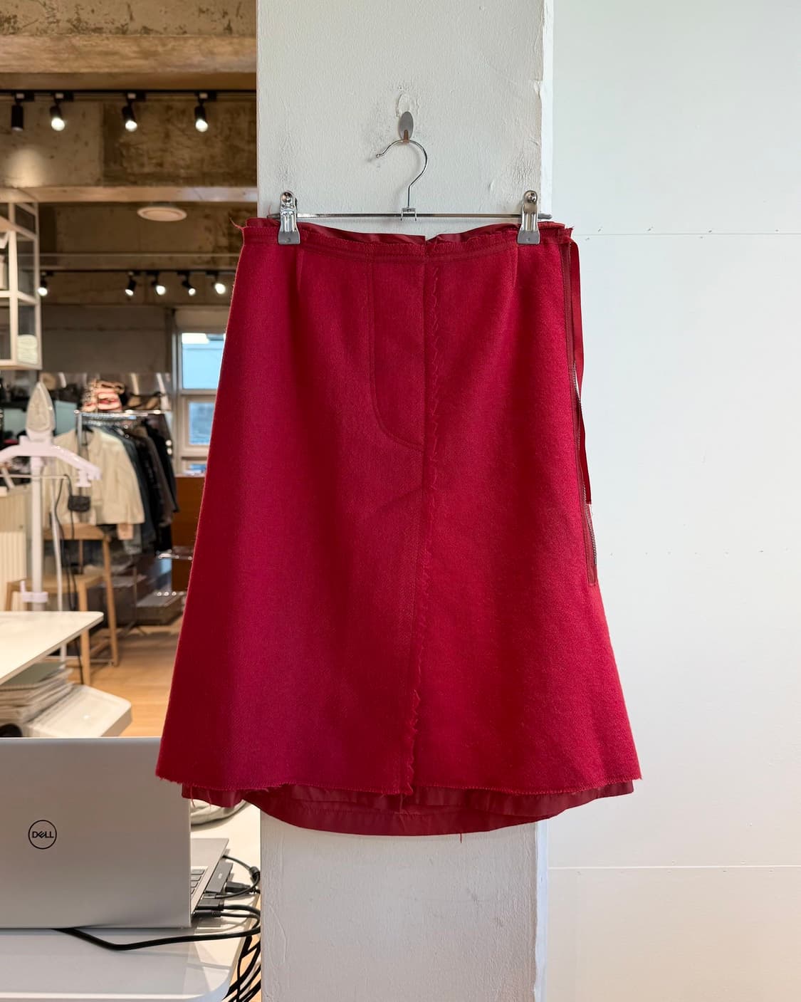 프라다 레드 라나울 미디스커트  상품이미지2