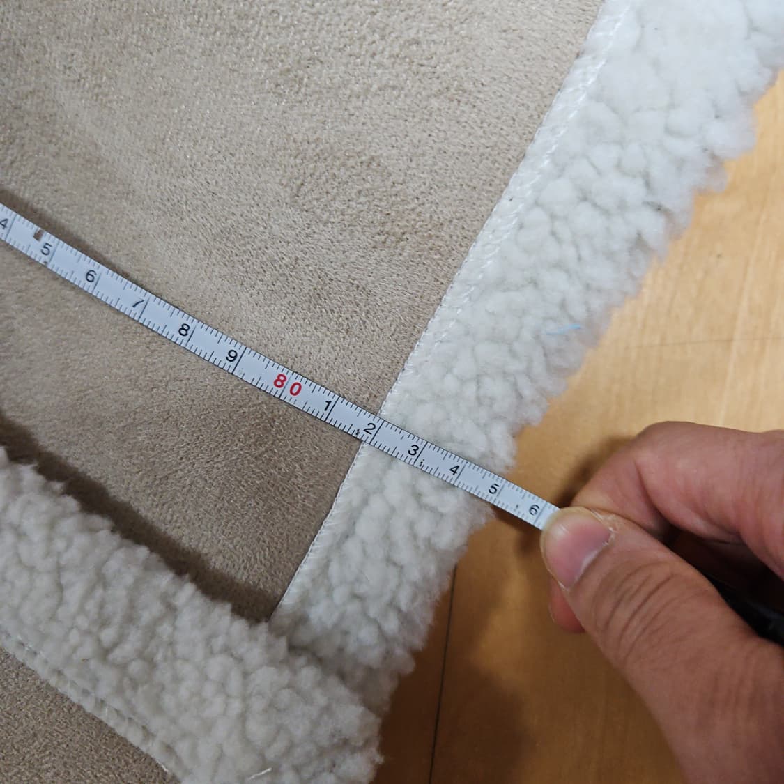 리버서블 인조 무스탕 뽀글이 하프코트 상품이미지7