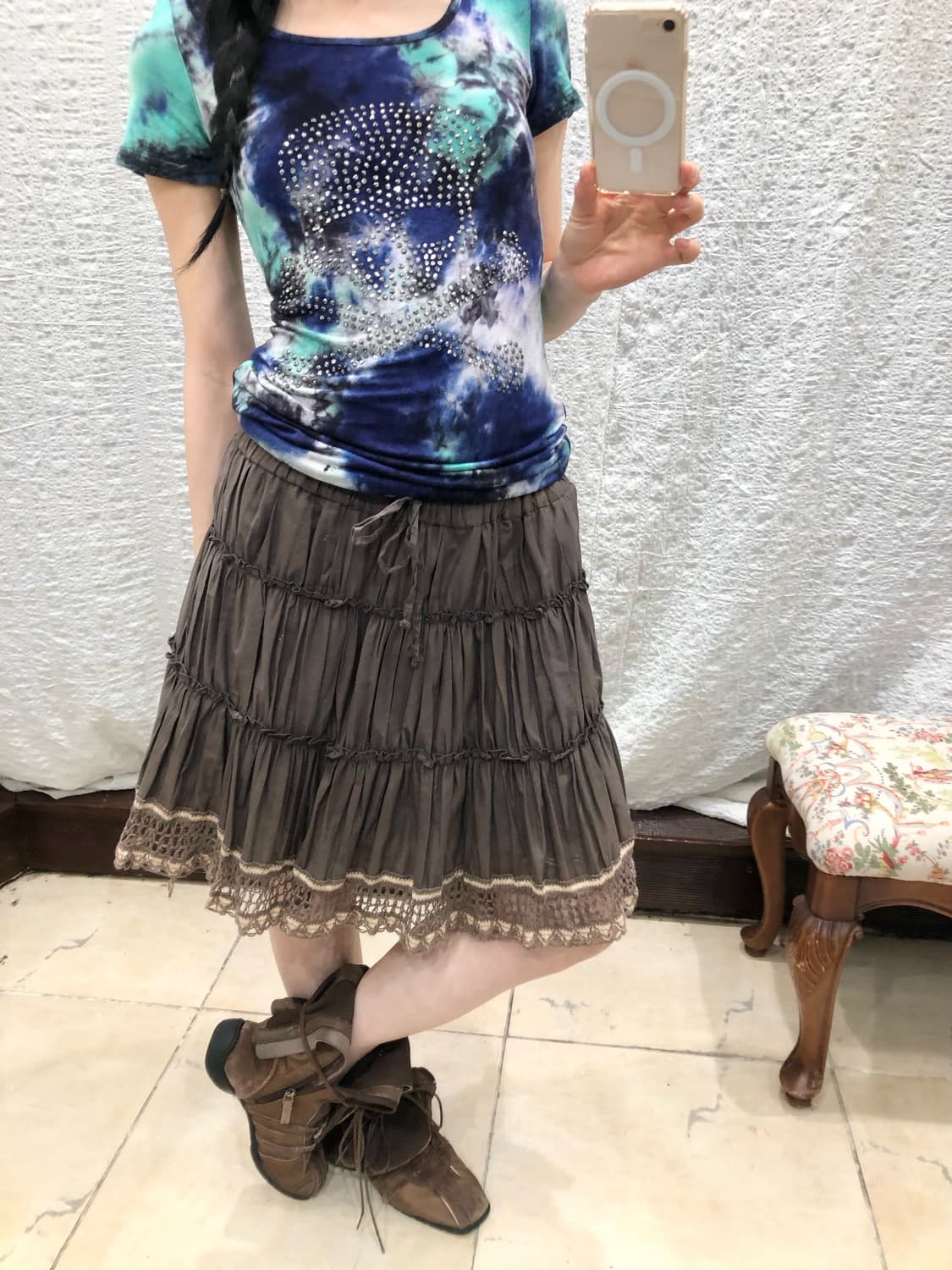 Dusty Cocoa Cancan Skirt 상품이미지2