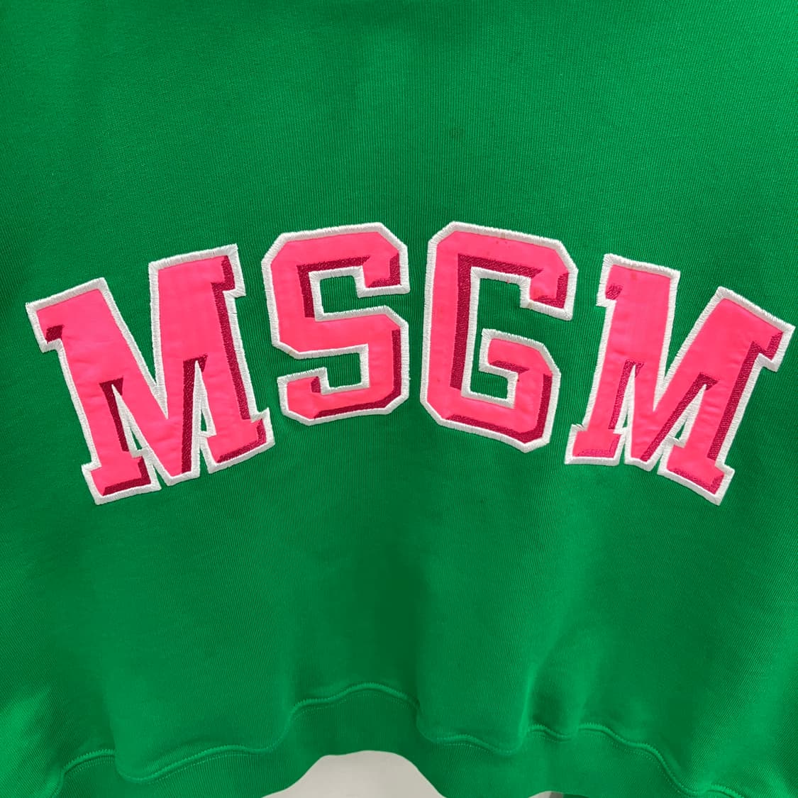 MSGM 그린 로고 크롭 후드티 M 상품이미지4