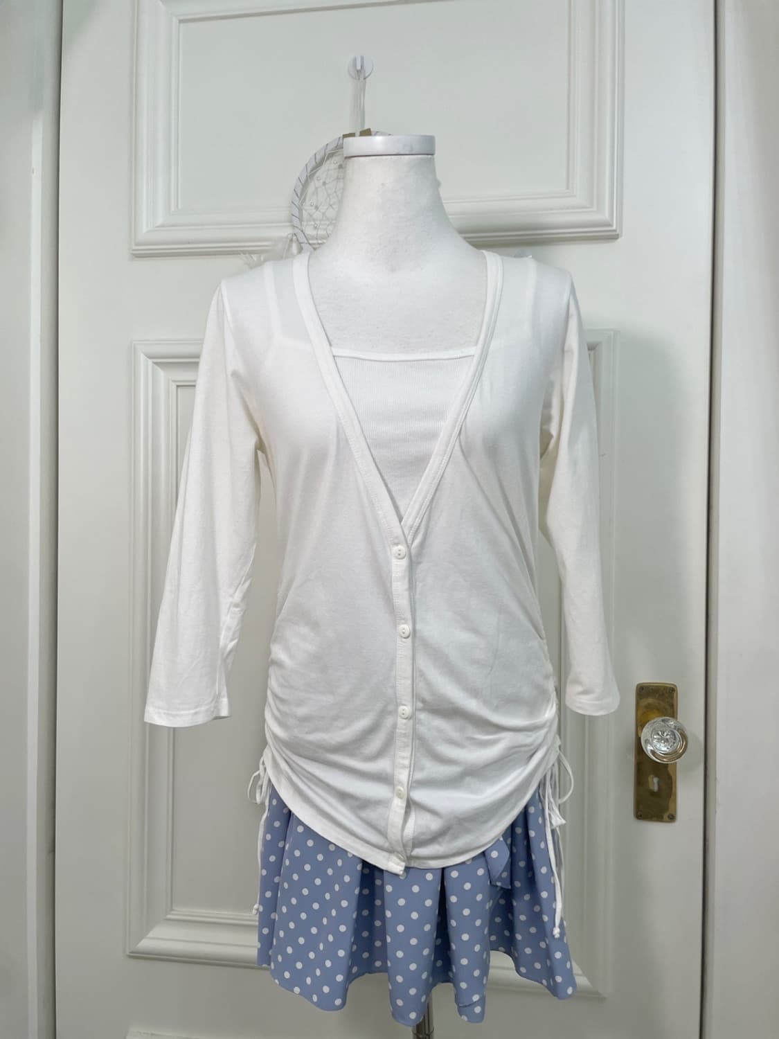 white side shirring cotton cardigan&basi 상품이미지1