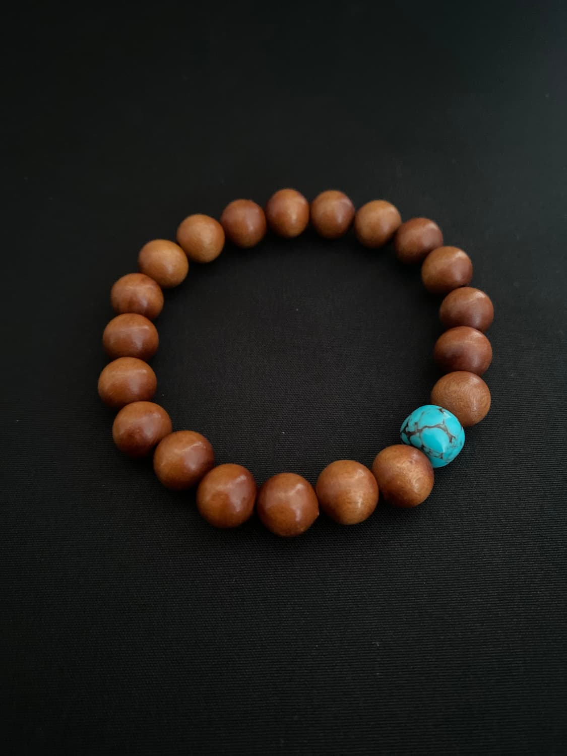 천연 우드 터키석 단주 팔찌 상품이미지3