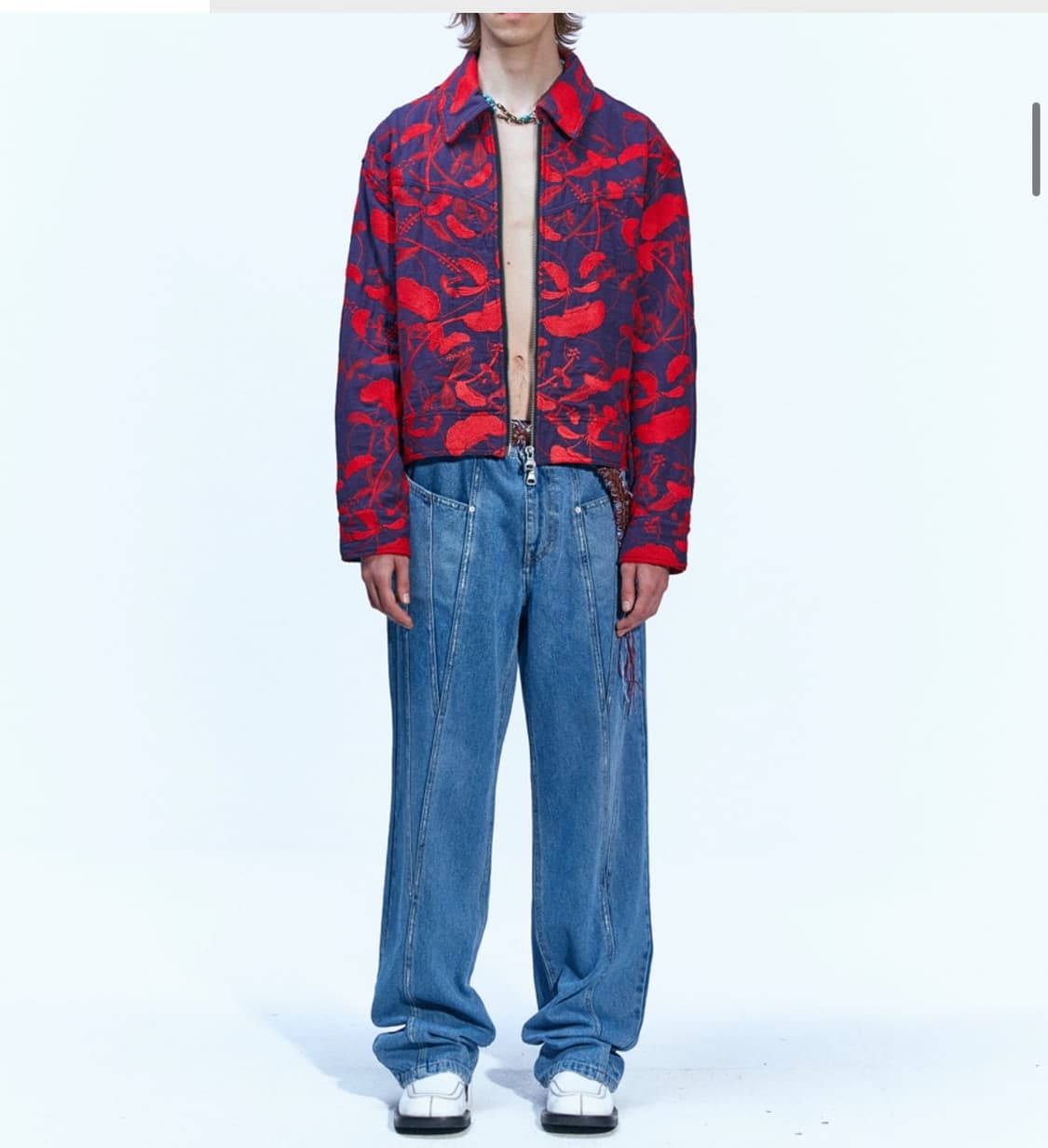 29사이즈 앤더슨벨 시에라 패널 와이드 레그 진 데님 워시드블루 상품이미지5