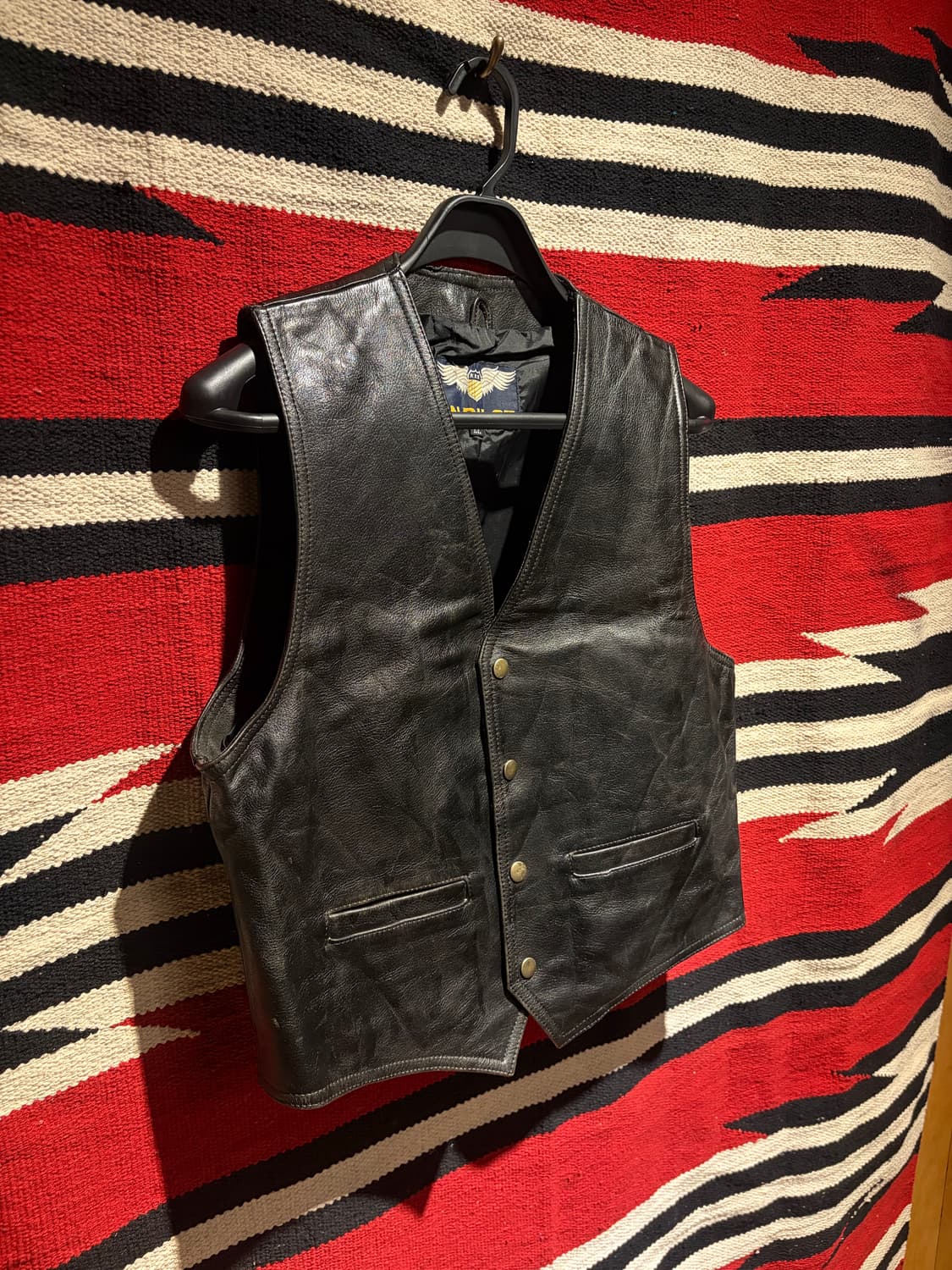 Western cow leather vest / 웨스턴 가죽조끼 상품이미지2