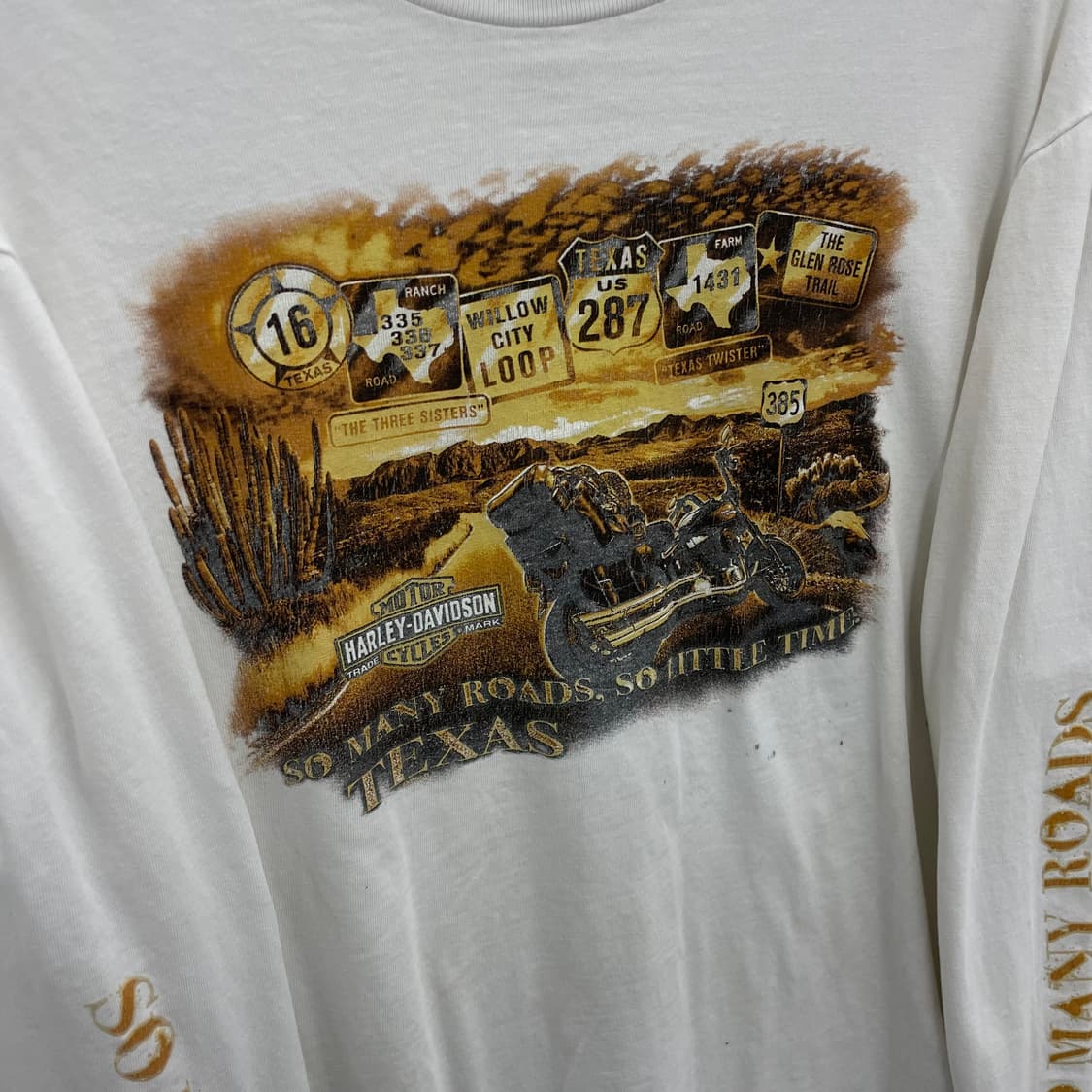할리데이비슨 00s 텍사스 바이크 프린팅 빈티지 롱슬리브 화이트 상품이미지5