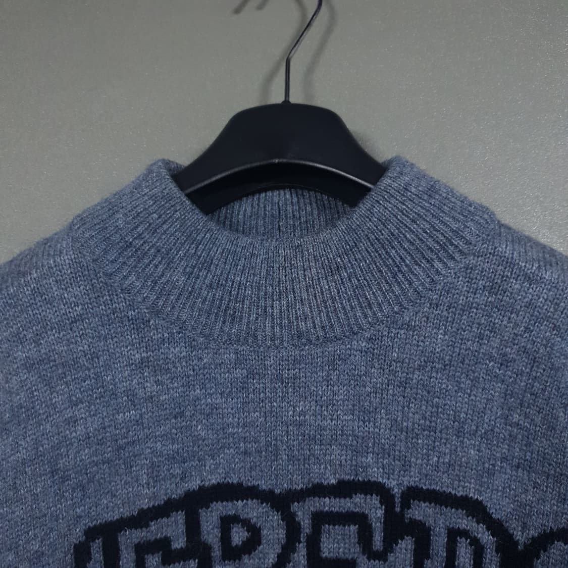 실측 XL 아이스버그 빅로고 퓨어 버진울 터틀넥 니트 스웨터 울마크 인증 상품이미지5