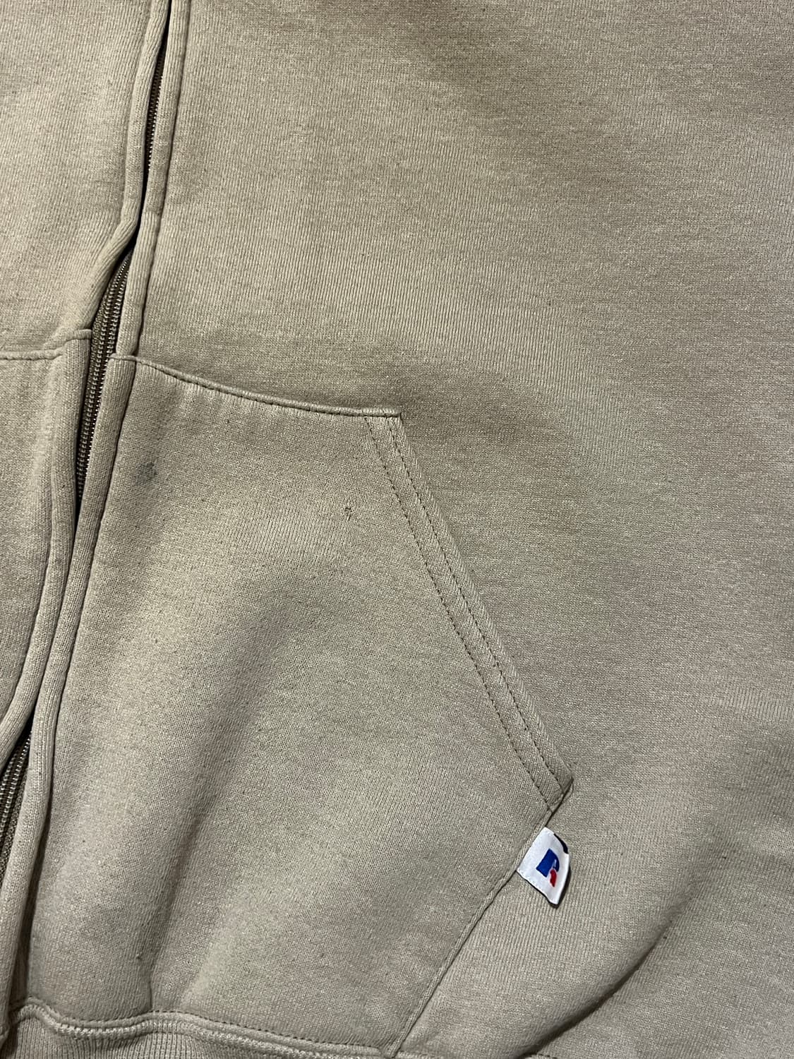 90s USA 러셀 빈티지 후드집업 탄 XL 상품이미지8