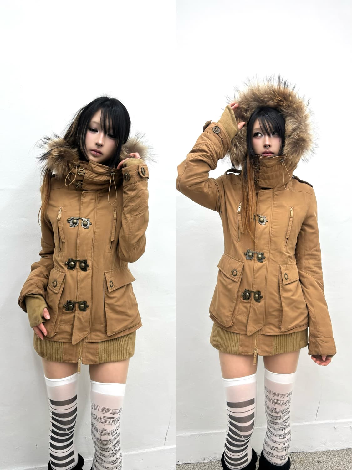Sly carmel fur hood jacket   상품이미지1