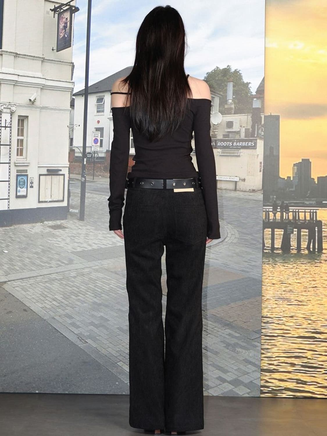 [1] 세릭 핀턱 부츠컷 팬츠 블랙  상품이미지3