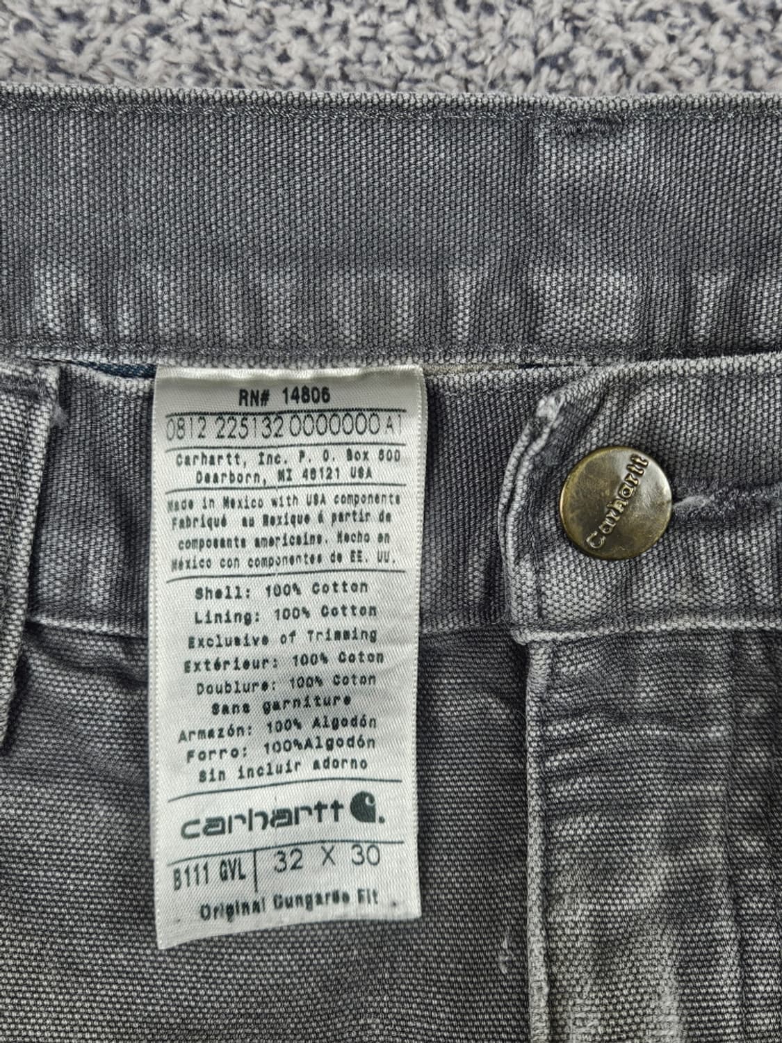 칼하트 헤비 플란넬 카펜터 워크 팬츠 ( 32X30 ) / 10122 상품이미지8
