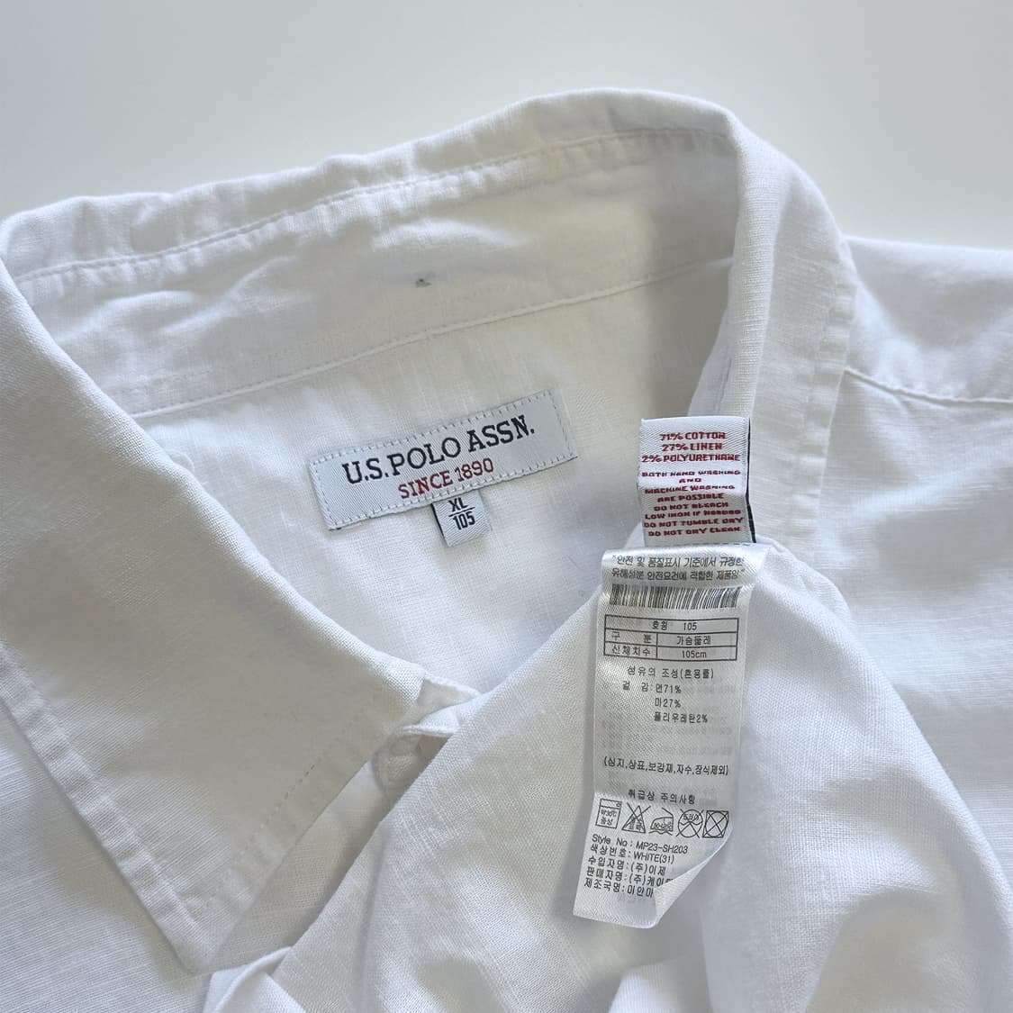 US POLO ASSN 반팔 셔츠 화이트 상품이미지4