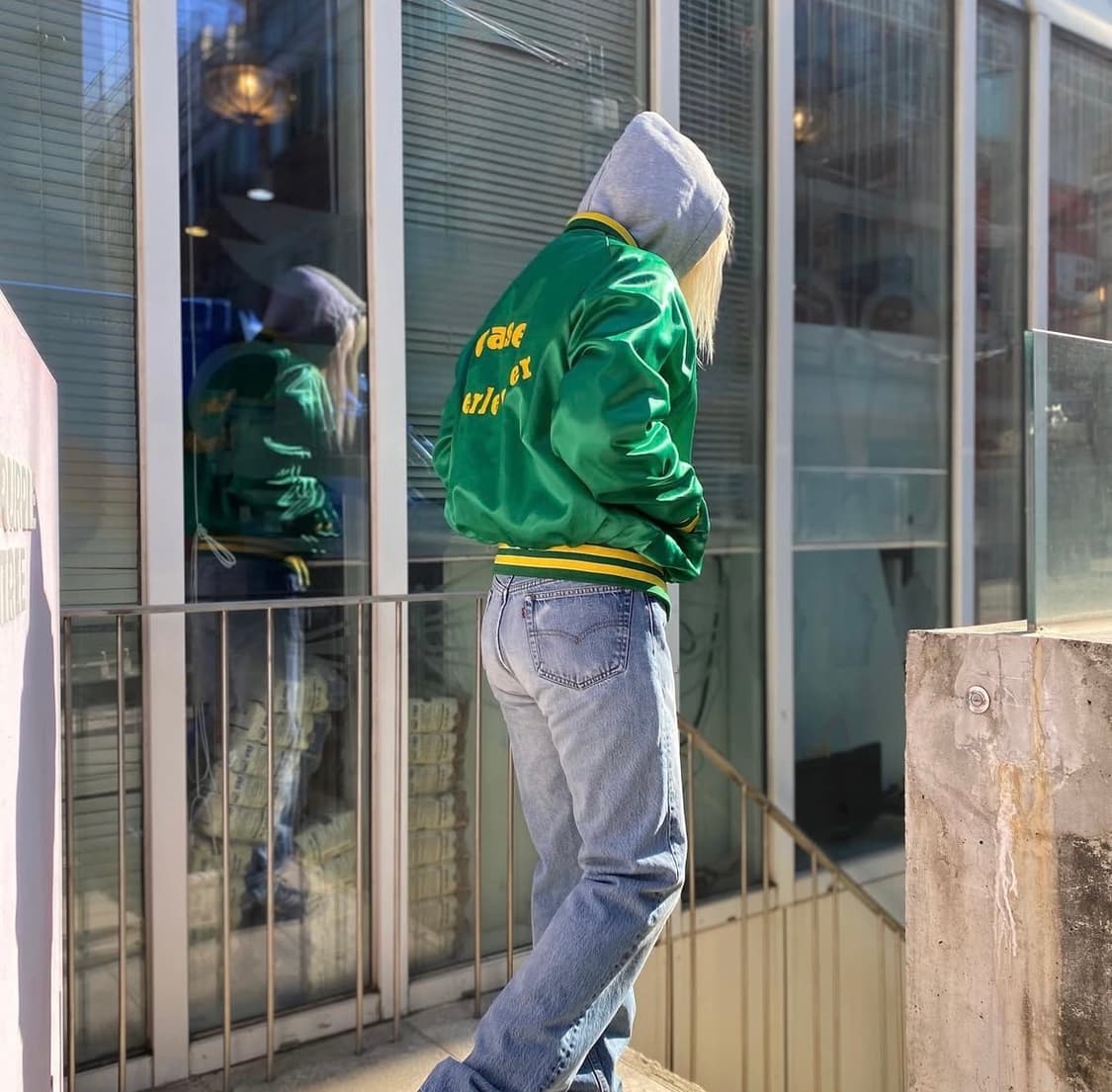 USA DeLONG 바시티 자켓 XL / 메이드인 USA / 그린&옐로 상품이미지7